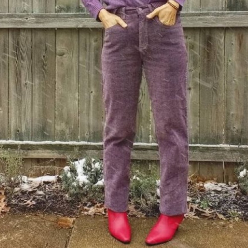 VTG High Waisted Purple Corduroy Straight Leg pants